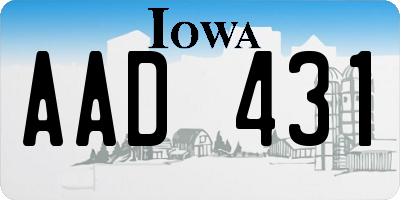 IA license plate AAD431