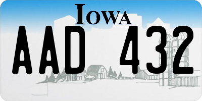 IA license plate AAD432