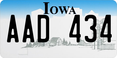 IA license plate AAD434
