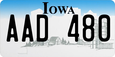 IA license plate AAD480