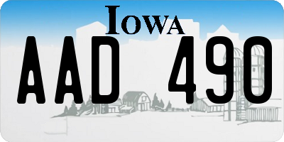 IA license plate AAD490