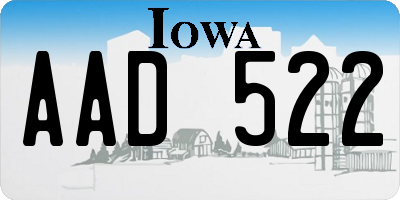 IA license plate AAD522