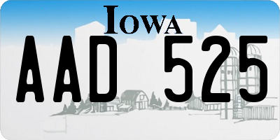 IA license plate AAD525