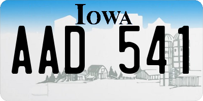 IA license plate AAD541