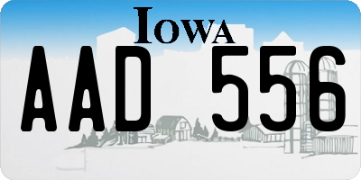 IA license plate AAD556