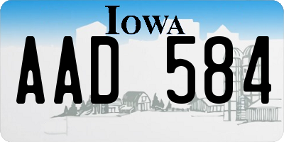 IA license plate AAD584