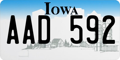 IA license plate AAD592