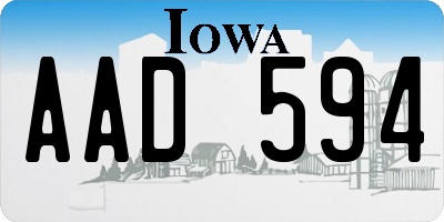 IA license plate AAD594