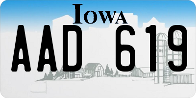 IA license plate AAD619