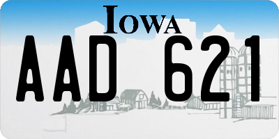 IA license plate AAD621
