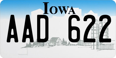 IA license plate AAD622