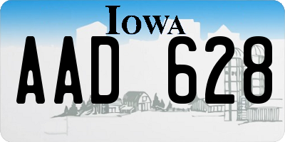IA license plate AAD628