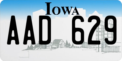 IA license plate AAD629