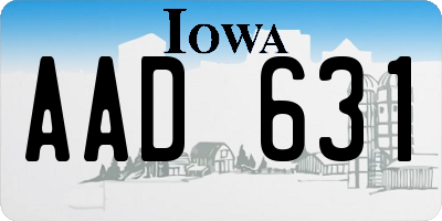 IA license plate AAD631