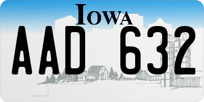 IA license plate AAD632