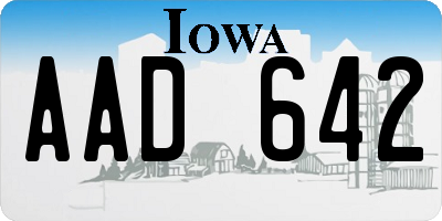 IA license plate AAD642