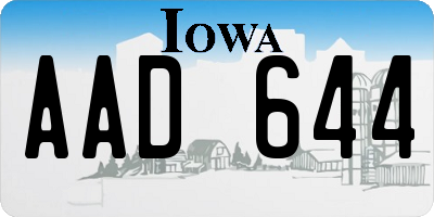 IA license plate AAD644