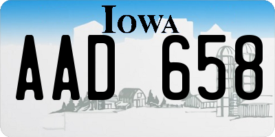 IA license plate AAD658