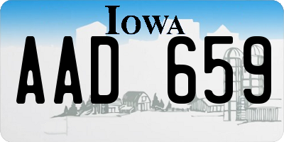 IA license plate AAD659