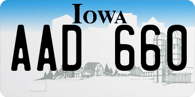 IA license plate AAD660