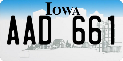 IA license plate AAD661