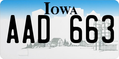 IA license plate AAD663