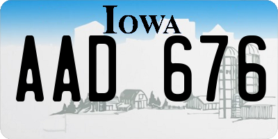 IA license plate AAD676