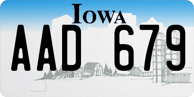 IA license plate AAD679