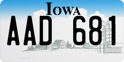 IA license plate AAD681