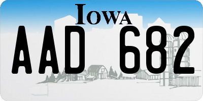 IA license plate AAD682