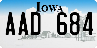 IA license plate AAD684