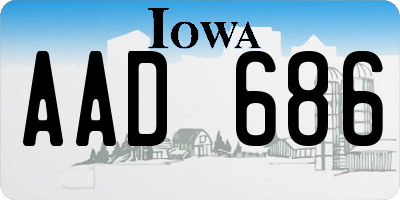 IA license plate AAD686