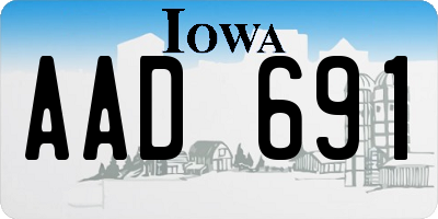 IA license plate AAD691