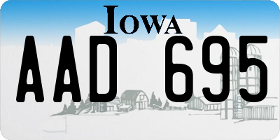 IA license plate AAD695