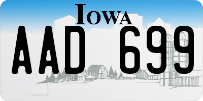 IA license plate AAD699