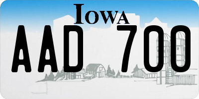 IA license plate AAD700