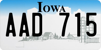 IA license plate AAD715