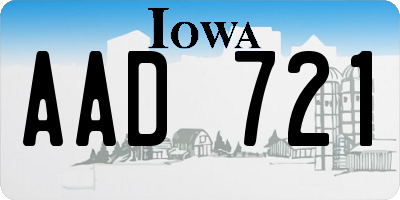 IA license plate AAD721