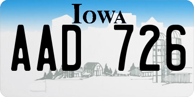 IA license plate AAD726