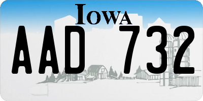 IA license plate AAD732