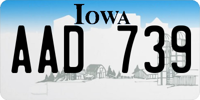 IA license plate AAD739