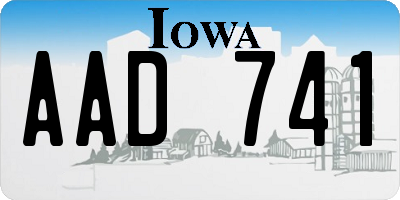 IA license plate AAD741