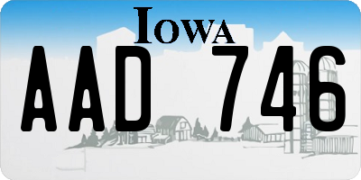 IA license plate AAD746