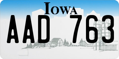 IA license plate AAD763