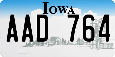 IA license plate AAD764