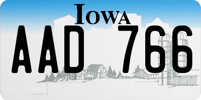 IA license plate AAD766