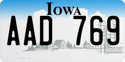 IA license plate AAD769