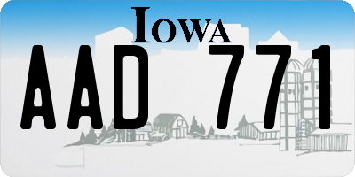 IA license plate AAD771