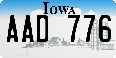 IA license plate AAD776