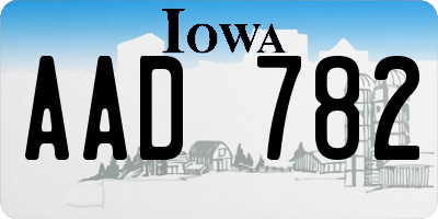 IA license plate AAD782